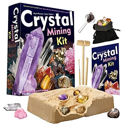 Dr. Daz - Kit d'Extraction De Cristaux pour Enfants,Véritables Pierres Précieuses Et Minérales, Sciences Education Jouets,Gemmes à Extraire