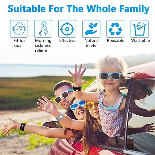ACWOO Bracelets Anti-nausées Pour Le Mal De Mer, 2 Paires Bracelet Anti Nausée, Bande De Poignet De Soulagement De Nausée Pour Les Enfants, Les Adultes, Les Vacances Et Les Voyages