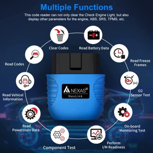 Nexlink OBD2 Bluetooth 5.0 pour Voiture et Moto OBD2 Appareil de Diagnostic Bluetooth OBD2 Adaptateur Bluetooth pour iOS et Android