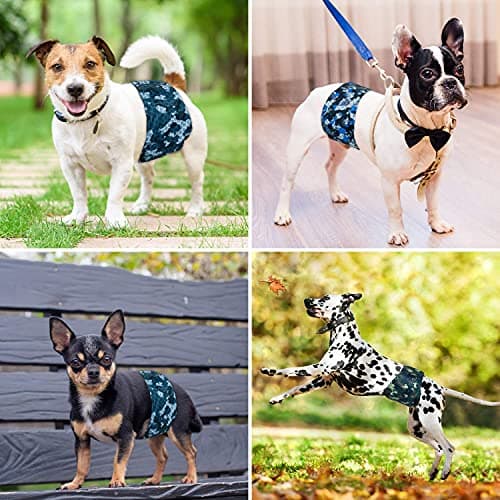 Dono Lot de 3 Couches lavables pour Chien mâle, Super absorbantes - pour Chiens de Petite, Moyenne et Grande Taille - armée S