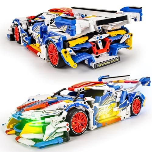 Joellfuner Set di Construction de Voiture de Sport, 1311 Pièces Modèle de Voiture de Course, 1:14 Blocs de Construction de Voiture de Course, Kit de Jouets de Construction Cadeau pour 14 ans e Adultes