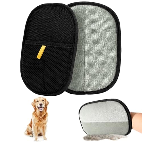 Kunoli 2 Pièces Gant Poil Chat, Double Face Brosse Poils Animaux, Réutilisable Brosse Anti Poils Animaux pour Lavage DémêLage Et Toilettage, Gant Brosse Chat pour Canapé Meubles Tapis Siège Auto