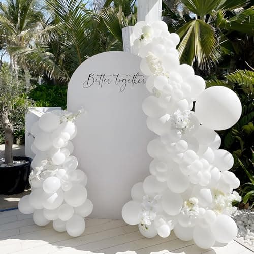 Ballons Blanc Mat, 100 Pcs 10 Pouces Épaissir Latex Ballons Décorations de Fête avec 2 Rubans pour Ballons Guirlande Arche Anniversaire Mariage Anniversaire Baby Shower Fiançailles