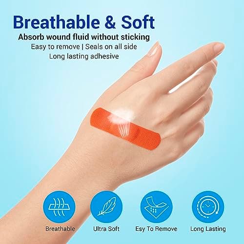 Pansements en tissu souple avec coussinet antiadhésif, 100 unités, sans latex, couleurs arc-en-ciel, pansements adhésifs, premiers soins pour les plaies pour coupures