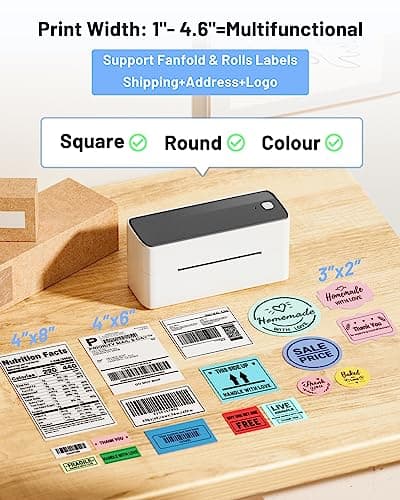 Phomemo Imprimante d'étiquettes Bluetooth 4 x 6 - Imprimante Thermique DHL - Étiquettes d'expédition - Imprimante pour Colis d'expédition - Compatible avec Ebay, Amazon, Etsy, Ups, Wish, Shopify