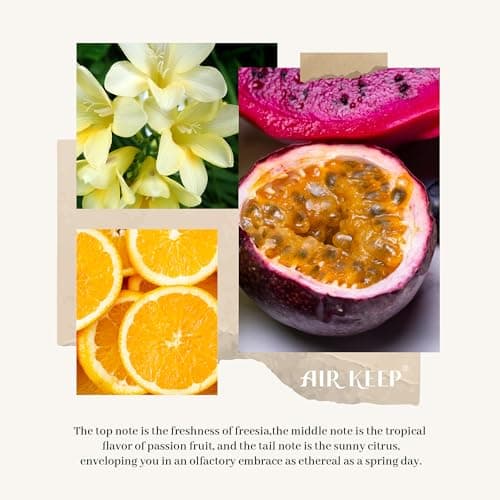 Airkeep Diffuseur de Parfum 150ml, Warm Spring Sunshine Reed Diffuser Set, Rose Parfum d Ambiance Maison, Decoration pour Chambre, Salon, Salle de Bain, Bureau