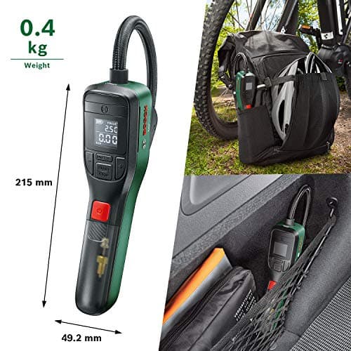 Bosch Home and Garden Pompe pneumatique sans-Fil Bosch – EasyPump (livré avec 1 Sac Textile, 1 Adaptateur de débit, 1 Aiguille à Ballon, 1 câble USB)