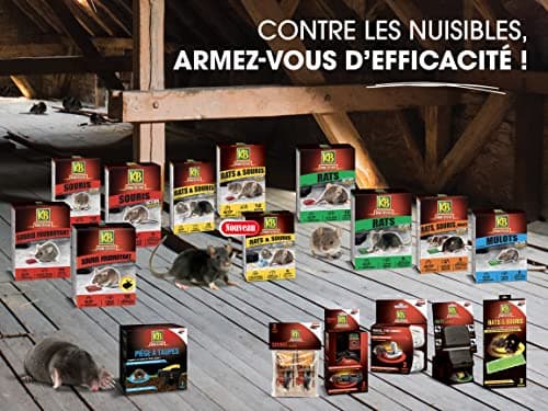 KB HOME DEFENSE RSOUPAT - Pâtes Anti-Rats et Souris 120 g - Action radicale - Actif dès la 1ère ingestion- Spécial lieux secs et humides -12 sachetsx10g pour emploi- jusqu'à 4 stations d'appâtage