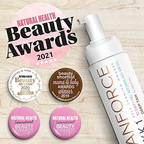 NYK1 TanForce Autobronzants Pour Le Corps Et Autobronzant Visage (250ml) Autobronzant Mousse Pour Autobronzant Corps Pour Un Naturel Auto Bronzant Femme Et Hommes - Mousse Autobronzante Sans Traces
