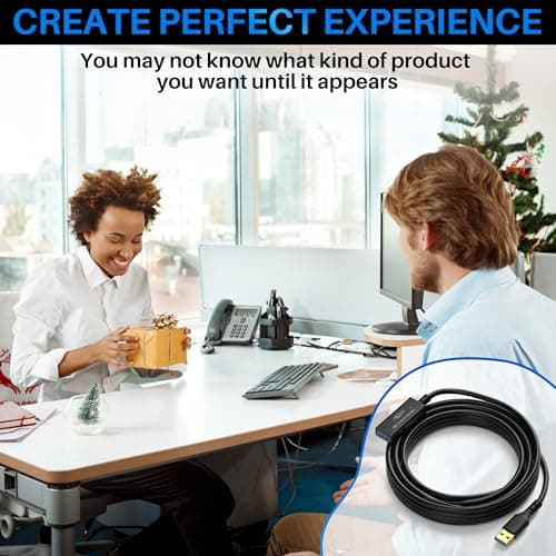 Mygatti Câble d'extension USB 3.0 mâle vers femelle actif de 5 mètres,avec 1 amplificateurs de signal,compatible avec ordinateurs portables,disques durs,VR,avec 5 attaches de câble