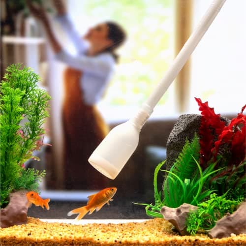 Luigi's Aspirateur Aquarium - Kit Pompe pour Nettoyage Aquarium - Siphon Puissant pour Vidange Complète - Accessoires Aquarium - Pompe a Siphonner Eau avec Filtre à Gravier