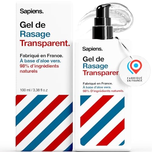 Sapiens Barbershop Kit Rasage Homme - Kit Rasoir Barbier avec Rasoir Coupe Choux Barbe + Gel de Rasage Transparent + 120 Lames Derby (1 an de rasage)