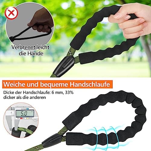 X XBEN Longe pour Chien, 3M 5M 10M 15M 20M 25M 30M Laisse de Dressage pour Chien, Laisse pour Chien avec Poignée Confort et Mousqueton Verrouillable, Longe Robuste pour Petits, Moyens et Grands Chiens