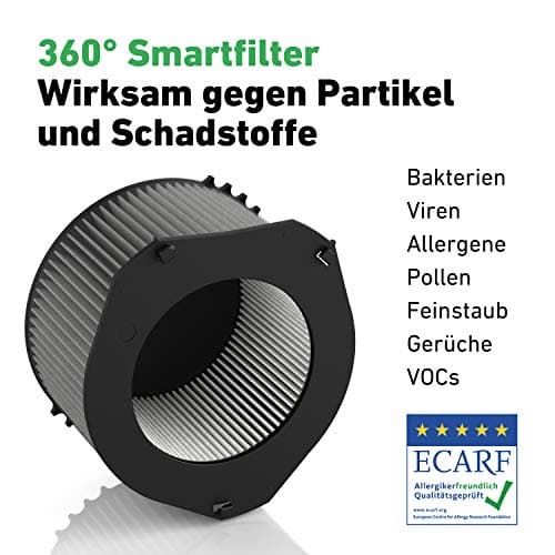 IDEAL - Purificateur d'air AP80 PRO (100m2) | Made in Germany | Filtre HEPA & charbon actif qui élimine 99,99% des particules fines, odeurs, spores de moisissures, fumées... | Pour bureau, appartement