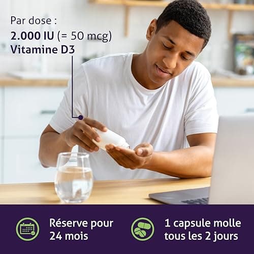 Healthy Origins, Vitamine D3, 2.000 IU, Depot, 360 Capsules, Hautement Dosé, Sans Soya, Sans Gluten, Non-GMO