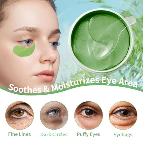 Patch Yeux, 60 Pièces Coussinets pour Les Yeux, Humidité de l’acide Hyaluronique pour Les Cernes, à l’Extrait d’Algues Patchs pour Les Yeux, Soins des Yeux pour Femme
