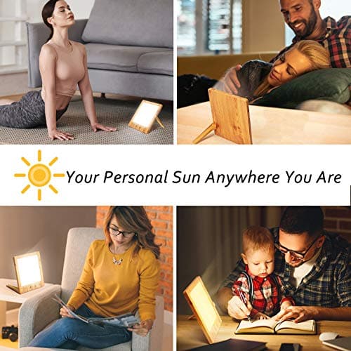 Lampe de luminothérapie 10000 Lux, LED de lumière, 3 couleurs de lumière, avec fonction minuterie Contrôle tactile convient à la maison/bureau, lampe sans UV