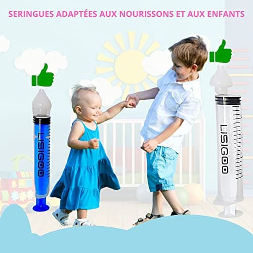 Seringue nasale bebe enfant 10 ml 20 ml et embout silicone souple - Mouche bebe seringue - Pipette serum physiologique - Seringue nez bebe - Trousse de soin bebe - Cadeau naissance garcon fille bébé