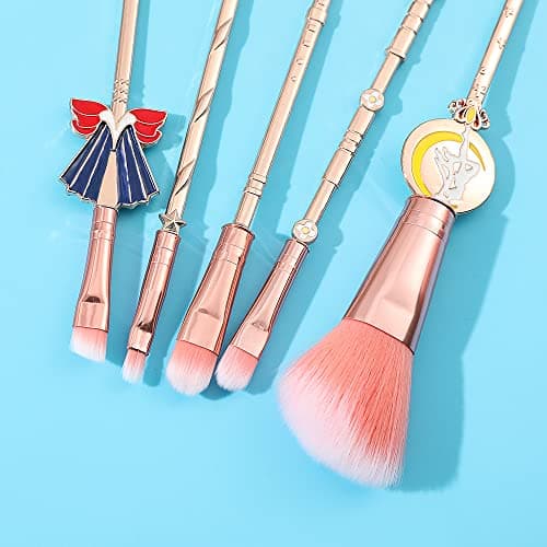 NC ZHUYAO-Pinceaux Maquillage Set 5pcs,Maquillage Pinceau Outil Cosmétique Poudre Ombre à Paupières Pinceau,Maquillage Ensemble pour Les Femmes avec Sac de Rangement