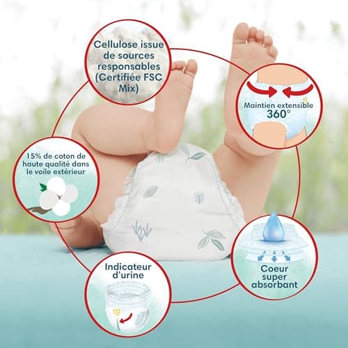 Pampers Harmonie Pants, Taille 5, 144 Couches-Culottes, 12-17kg, Maintien Complet 360°, Ingrédients d’origine végétale, Maintenant Avec un Emballage Recyclable en Papier, Pack 1 Mois
