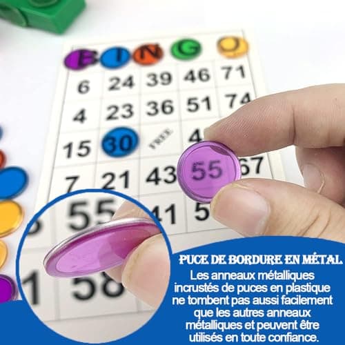 Kit de Bingo Magnétique - 1 Bâton Magnétique + 100 Jetons Loto - Jeu Éducatif pour Enfants et Accessoire Pratique de Stockage (Rouge)