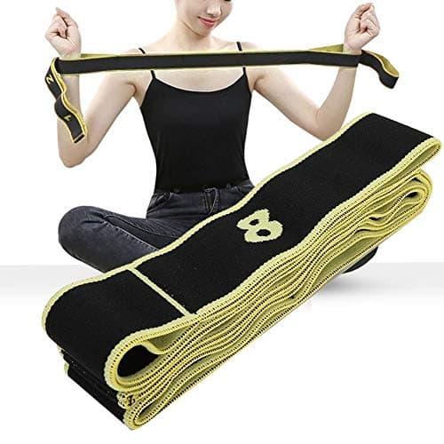 Yoga Stretch Strap, 34.6in Sport Fitness Indoor Yoga Force Training Resistance Belt Stretch Band Flexibility Trainer Stretching Strap for Physical Therapy, Pilates, Dance & Gymnastics(Jaune)