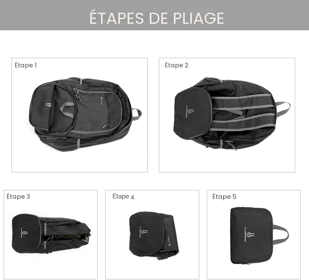30L Sac À Dos Imperméable Pliable Haute Capacité Ultralight Robust Pour Randonnée Camping Voyage Outdoor Hommes Femmes (noir)