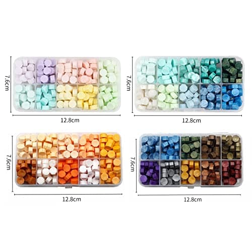 Joyeee Lot de 800 perles de cire, Sceaux de tampon pour embellir les enveloppes, les invitations de mariage, les lettres, les cartes de Thanksgiving, les idées cadeaux de Noël pour maman