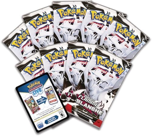 Pokémon: Coffret Dresseur d’élite Écarlate et Violet – Flamme Blanche – Reshiram (1 Carte Promo Entièrement Illustrée de Boréas, 9 Boosters et des Accessoires de Jeu Premium)