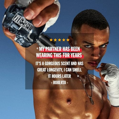 DIESEL Only The Brave - Eau De Toilette Homme - Boisé Ambré - Citron Frais, Ambre & Accord de Cuir - Tenue Longue Durée - Spray Vaporisateur