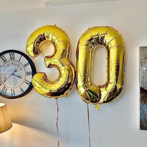 FUNFEST Ballons Anniversaire 50 Ans Couleur Or de 100cm – Décoration Ballon Anniversaire – Inclus Ballon 50 ans XL & Paille - Vole avec de l’hélium - Ballon Réutilisable de Qualité Supérieure