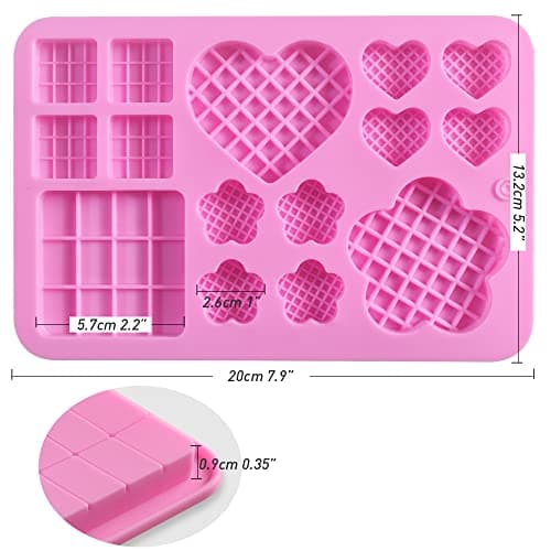 Cozihom Lot de 4 moules carrés en silicone en forme de cœur et de fleur pour faire du chocolat, des bonbons