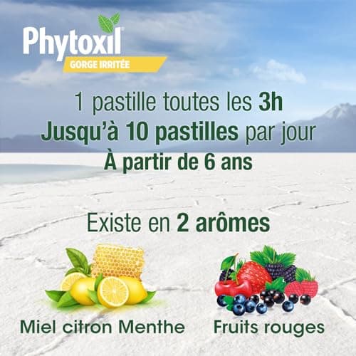 Phytoxil Pastilles Gorges irritées - Miel citron menthe – Dispositif médical- Hydrate les muqueuses sèches et irritées – 16 pastilles - A partir de 6 ans