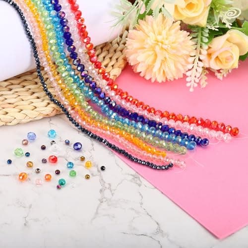 PATIKIL Perles en Verre Briolette Rondelle de 6 mm, 10 Pièces de Petites Perles Rondes Facettées en Cristal pour Fabrication de Bijoux, Bracelets, Colliers, Bagues Diy, Violet