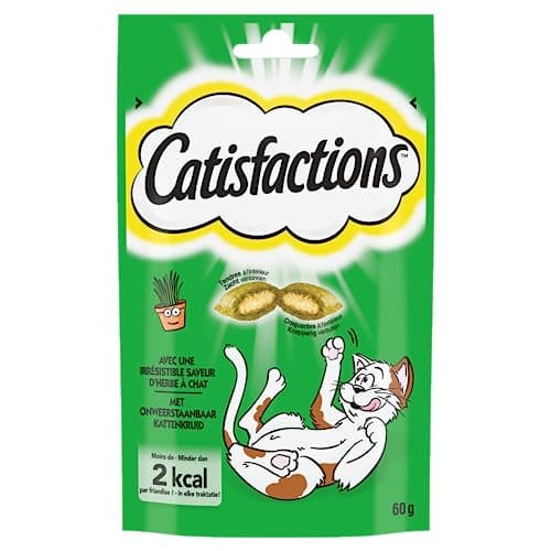 Catisfactions Friandises pour Chat – Saveur Herbe à Chat – Récompenses pour Chats Adultes et Chatons – 60 g (Lot de 6)