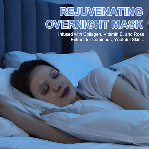 Lot de 6 masques de collagène bio pour la nuit, anti-âge, anti-rides, masque facial anti-rides, masque de nuit hydratant