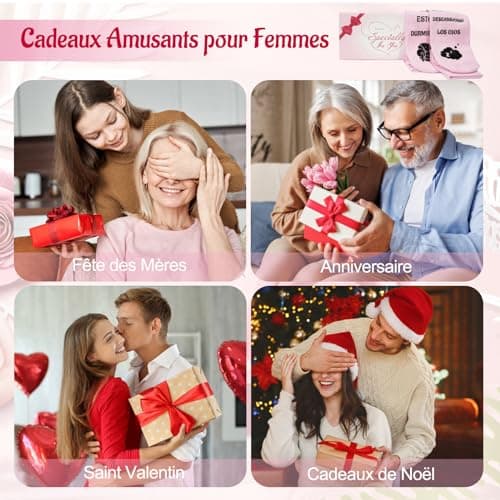 Sunia Cadeau Noel Femme, Chaussettes Humour Femme 39 42,Cadeau Femme Original Utile,Chaussettes Rigolotes Femme,Cadeau Maman Mamie Soeur Nounou,Cadeau Rigolo Anniversaire Saint Valentin Fete des Meres