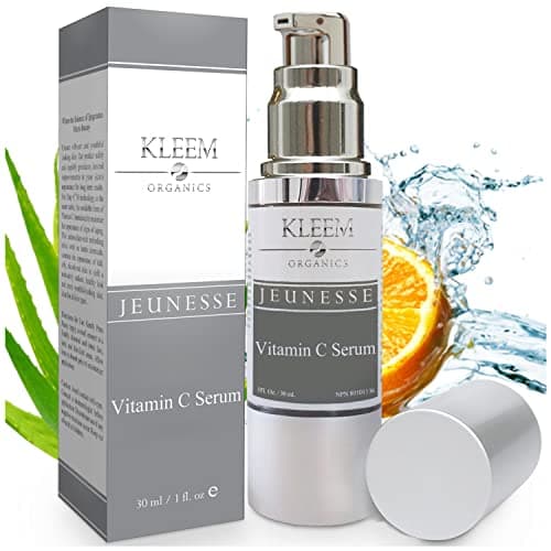 Kleem Organics Serum Vitamine C Visage avec Acide Hyaluronique et Vitamine E - Vitamine C Serum Visage qui Boost le Collagen, Réduit Rides, Taches Acné, Taches Noires - Sérum Vitamine C Bio 30ml