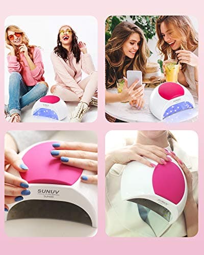 SUNUV Lampe de séchage pour ongles pour salon, compatible avec tous les gels, sèche-ongles automatique portable professionnel, 33 LED, 4 réglages de minuterie : 10/30/60/90 secondes
