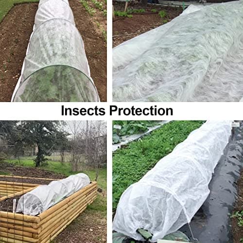 Muzhira 17g/m2 2m x 5m Non-tissée de Protection Hivernale, Polaire de Protection Contre Gel des Plantes for Protection Antigel Perméable, Coupe-Vent, Froid, Chaud et Anti-Insectes
