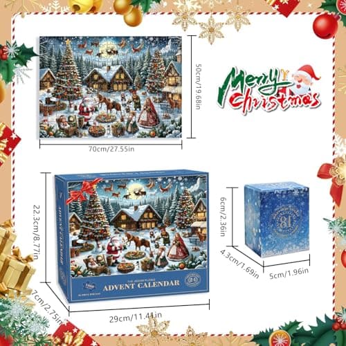 YongSral Calendrier de l'Avent Puzzle 2024, 1008 Pièces Puzzle de Noël 24 Jours Compte à Rebours, Calendrier Avent Puzzle, Calendrier Avent Casse Tete, Cadeaux de Noël pour Adultes et Enfants