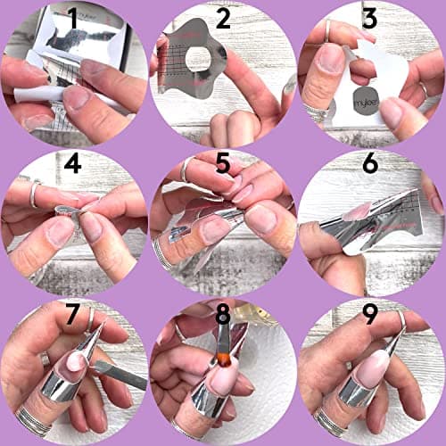 Papier à Formes pour Ongles Mylee, Pour les extensions d'ongles, Pochoirs de modelage d'ongles, Utiliser avec Polymer Gel de Construction et Acrylique, Guide d'autocollants DIY, 500 Pcs