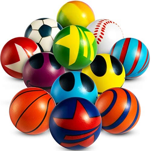 Lot 50 Mini Balles Anti Stress Enfants - Fidget Toys Anti Stress 5,1 cm, Lot Varié de Balles Anti Stress, Boules Sensorielles à Presser Enfants, Cadeaux de Fête, Cadeaux d'anniversaire Garçons Filles