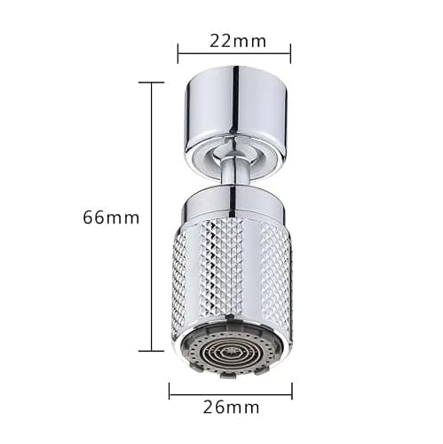 HUAERSICO Universel Robinet Rotatif 360 degrés, rallonge de robinet de salle de bain, rallonge d'évier de cuisine, brise aérateur avec 6 adaptateurs pour M20 M22 M24
