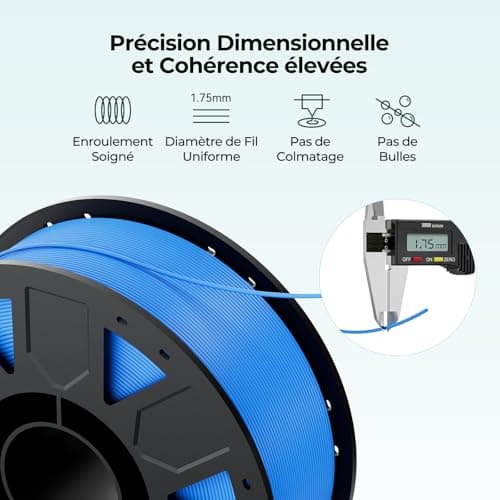 Creality Filament Ender-PLA 1.75mm, 1KG Bobine Résistant pour Imprimante 3D, Neatly Wound Impression Fluide, Non Colmatage et Déformation, Précision dimensionnelle +/- 0.02 mm (Blanc)