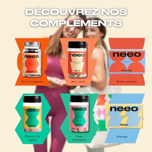 NEEO | Traitement Acné | Puissant Complexe de Zinc, Bardane, Ortie + Vitamines Peau Nette B2 et B3 | Testé en Laboratoire | Anti Acne Hormonal, Anti Imperfection, Anti Tache Visage | 30 Gélules Vegan