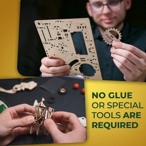 UGEARS Harry Potter Quidditch Flipper en Bois - Maquette en Bois à Construire - Puzzle 3D Bois - Jeu de Flipper Bois mécanique - Expérience de Flipper dans la Conception de Puzzles 3D