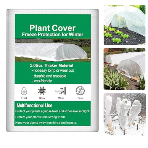 Trlyane Voile d'Hivernage pour Plantes Exterieur 2m x 5m, Non-tissée de Protection Hivernale, en Tissu Non Tissé 30 g/m2, Protège Les Plantes, Fleurs et Légumes du Froid, du Gel et du Vent