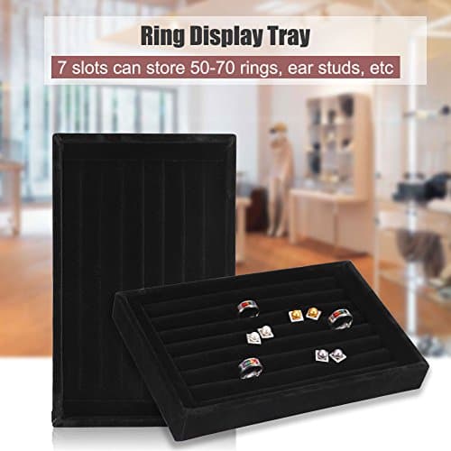 943 Étui pour Bague, Support d'affichage pour Bague, récipient pour Bijoux en Anneau, Support de Stockage pour Bague, présentoir pour Bijoux Prend 50-70 Anneaux pour(Noir)