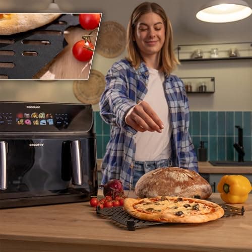 Cecotec Air Fryer Cecofry&Grill Duoheat 10000. Friteuse à Air sans Huile 10L, Grill et Plancha, Résistance Double, 2800W, Cuisson Rapide, Moins de Graisse, Résultats Consistants